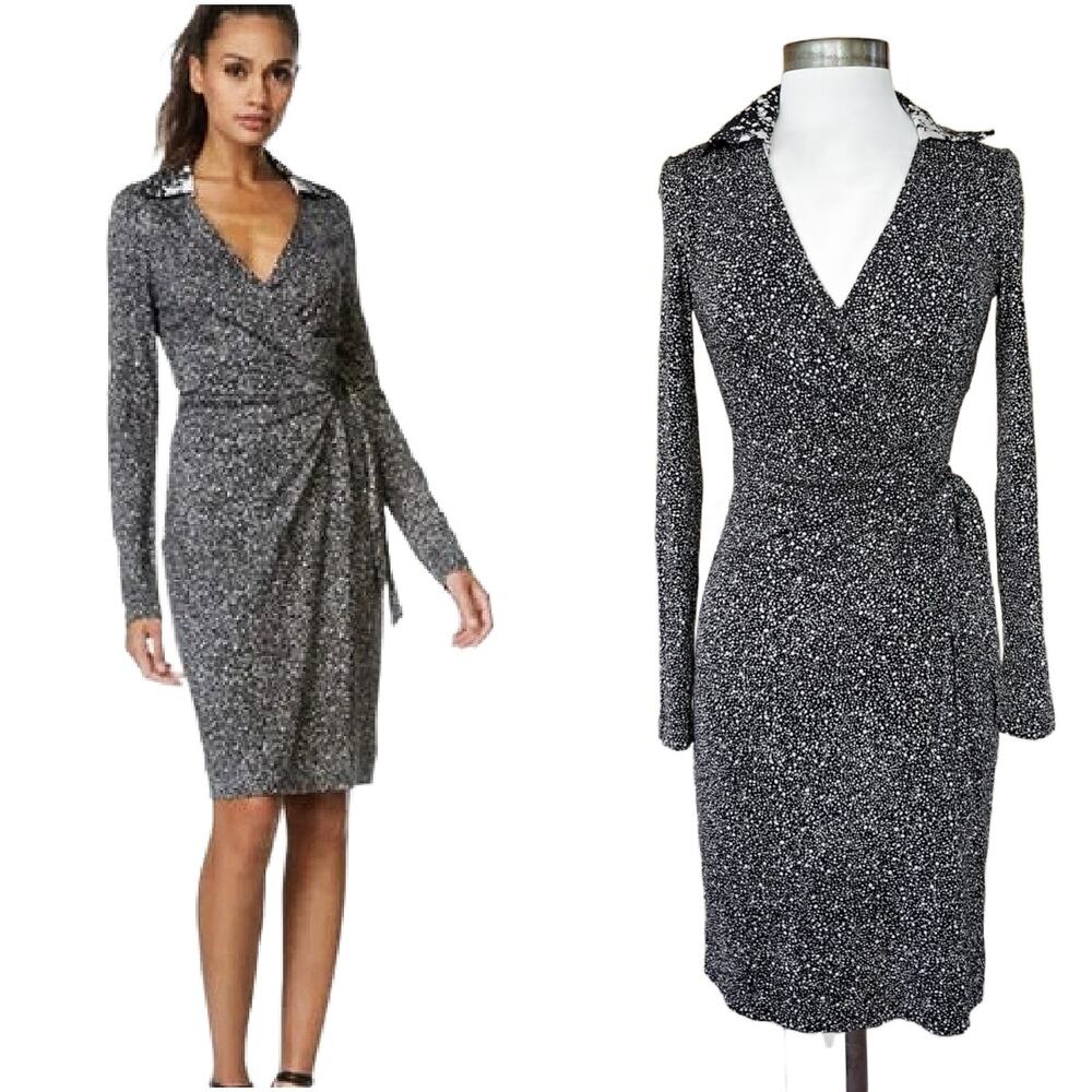 Diane Von Furstenberg Black and White Midi Dress